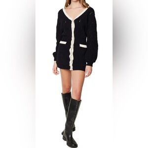 Lost + Wander Black and off white  Cardigan dress